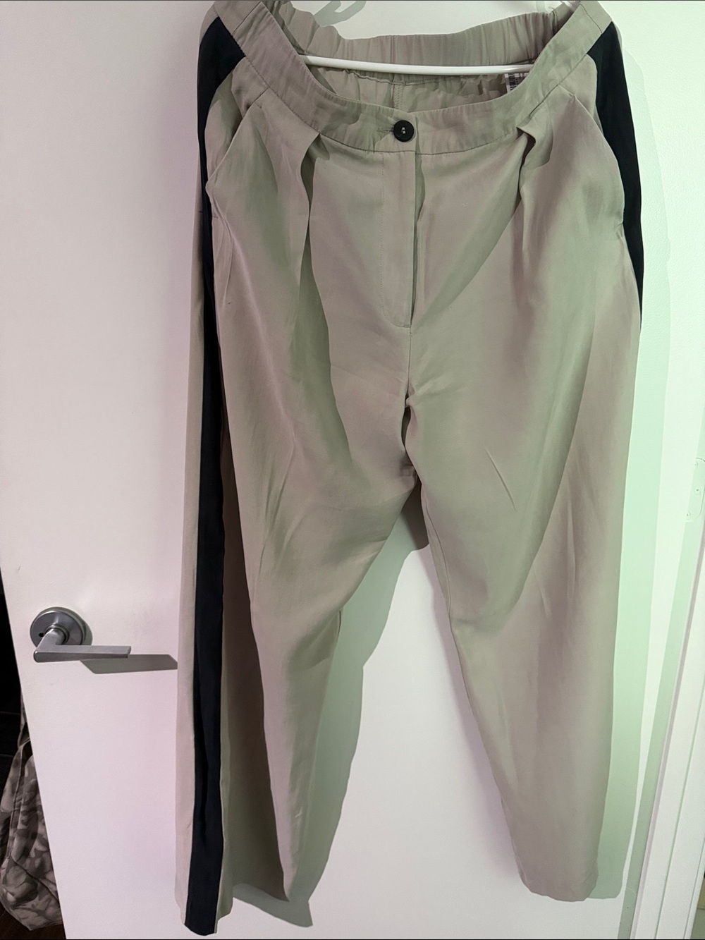 Zara Beige Chinos with Black Side Stripe